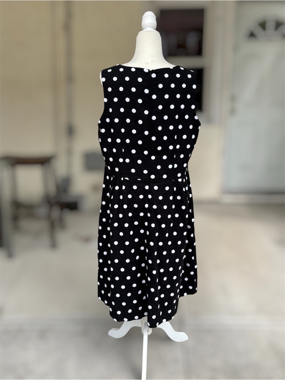 Chadwicks of Boston Polka Dot Dress Black White 18T NWOT Linen Blend - Picture 7 of 9